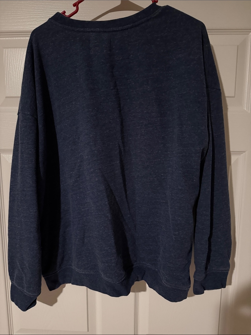 Lands' End Men's Heather Blue Crewneck Sweater - Picture 4 of 4